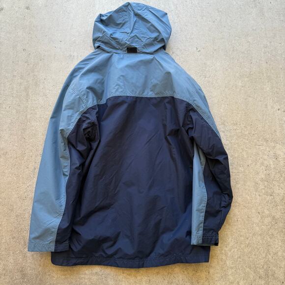 Me's Vintage Nike Two-Tone Blue Hooded Zip Up Windbreaker Parka Jacket Sz Large - Picture 5 of 6